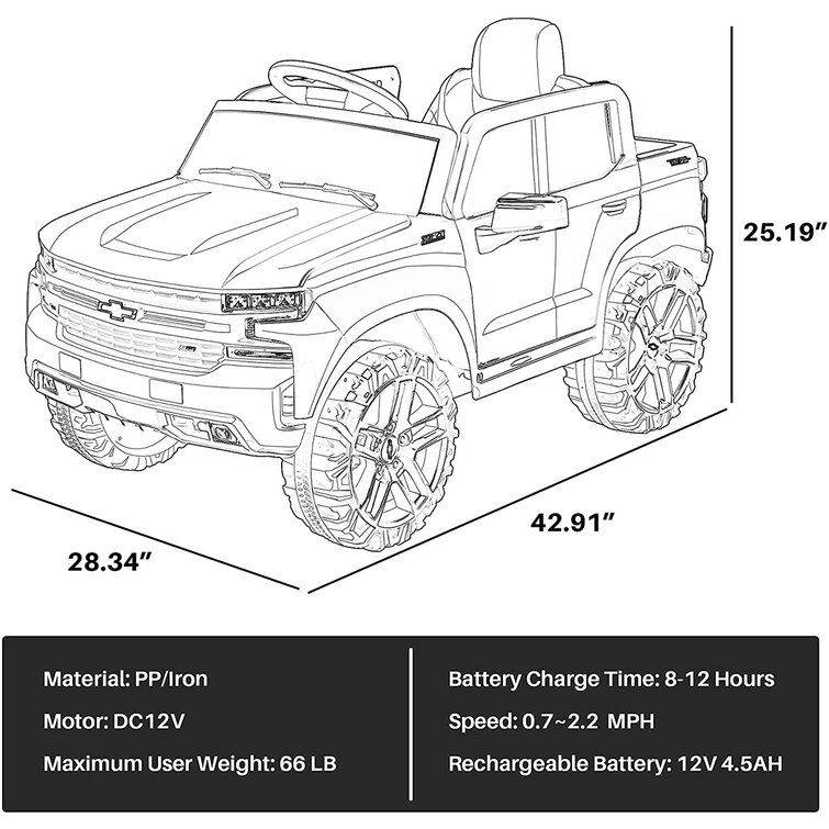 Silverado 12v ride sale on